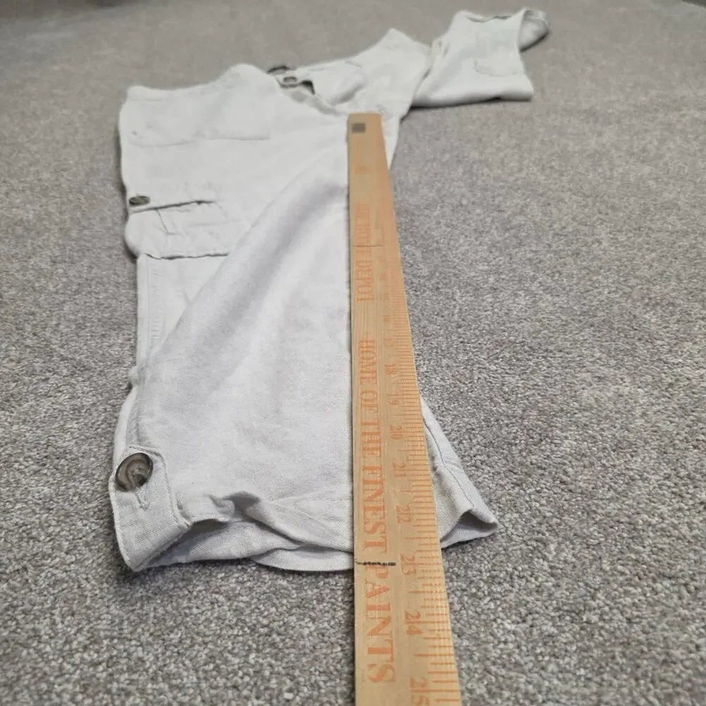 Banana Republic Women's Cargo Capri Pants Size 8P Petite Khaki Linen Blend